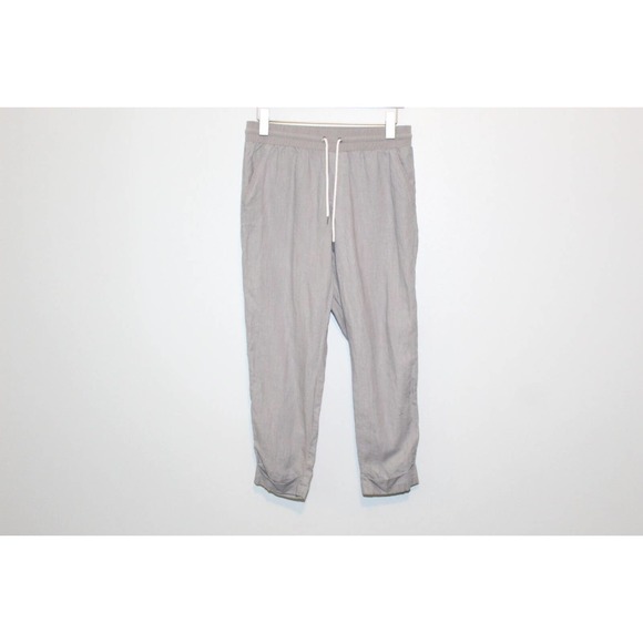 Athleta Bali Linen Ankle Pants Gray Lightweight Stretch Women's Size 8 H14016 - Picture 2 of 9